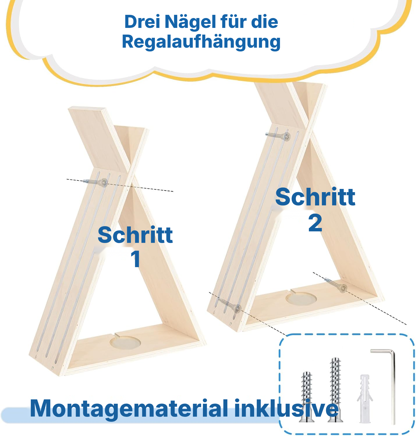 Magnetregal für Toniebox/Tonies – Dreieck, 58 cm — 5