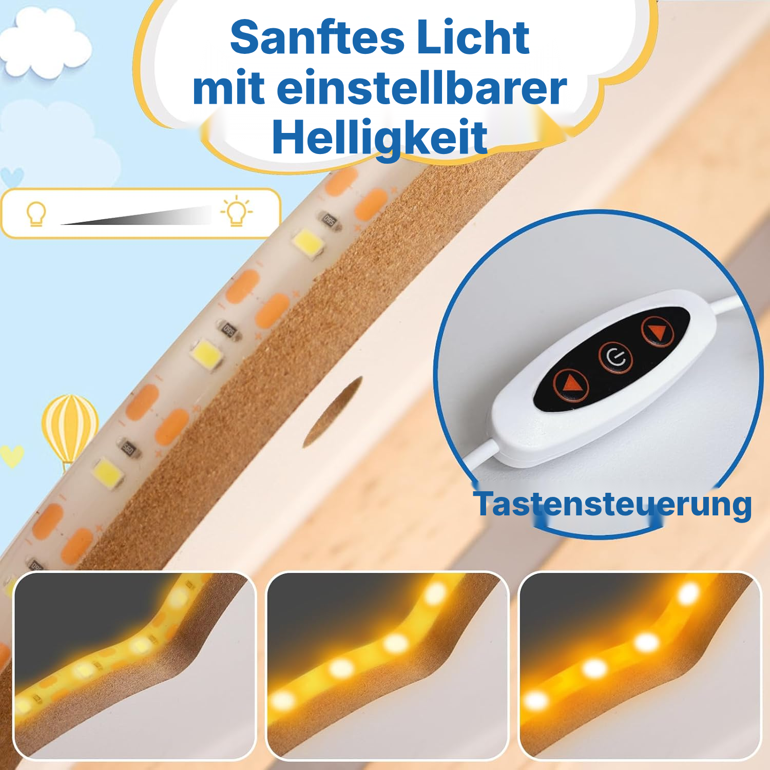 LED-Magnetregal für Toniebox/Tonies – graue Wolke, 60 cm — 4