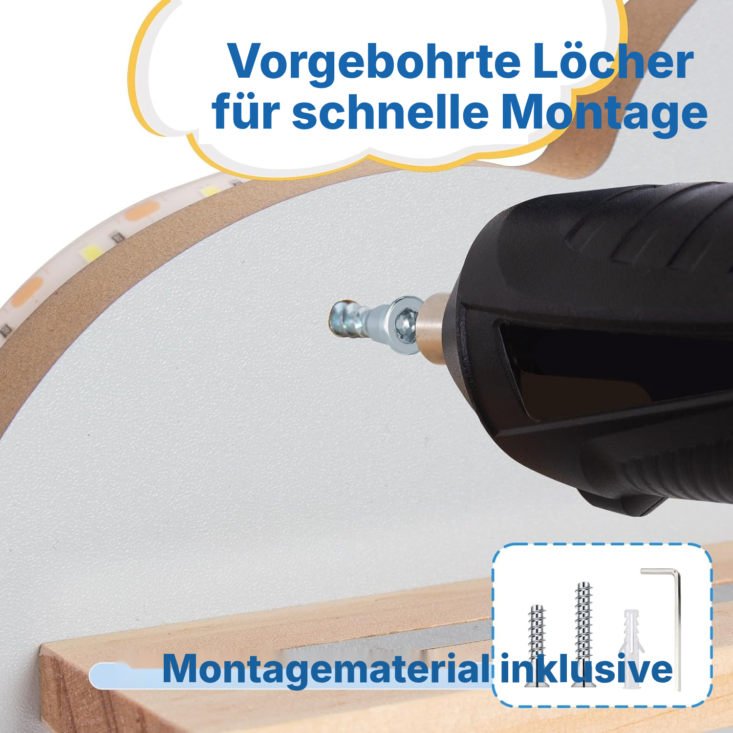 LED-Magnetregal für Toniebox/Tonies – graue Wolke, 60 cm — 6