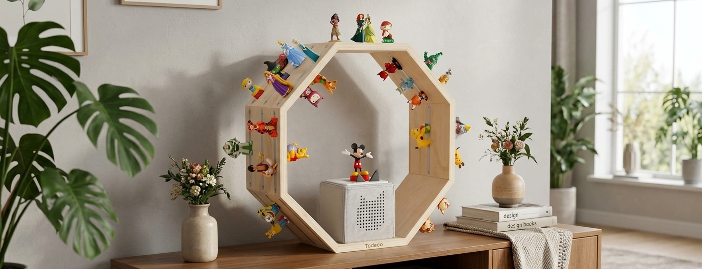 Magnetregal für Toniebox/Tonies – graues Achteck, 40 cm