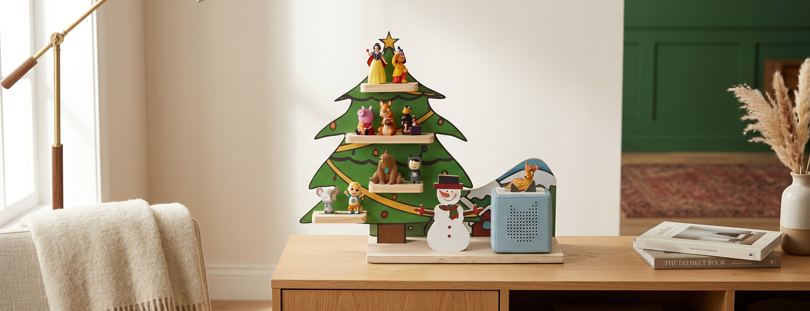 Magnetregal für Toniebox/Tonies – drehbarer Weihnachtsbaum, 40 cm