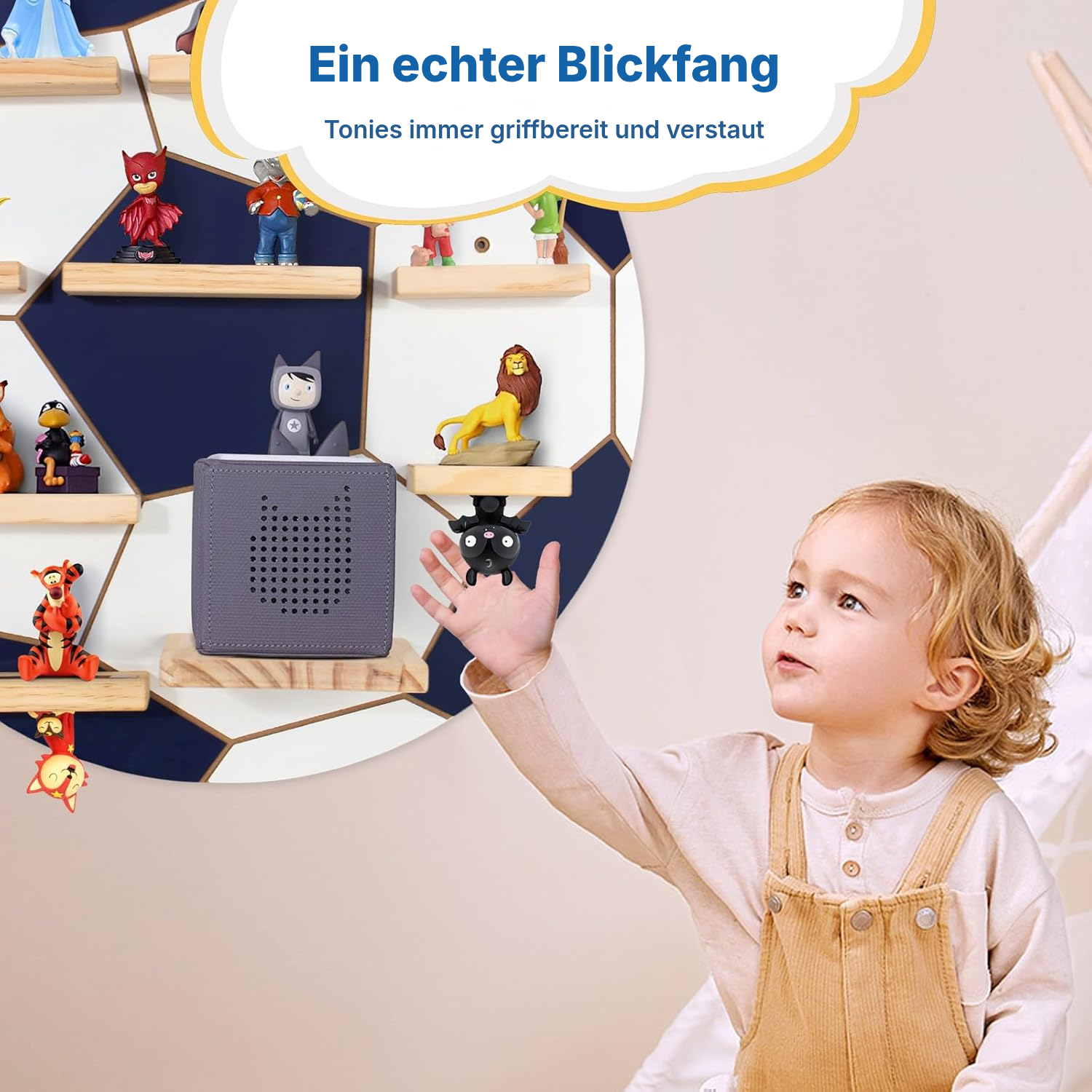 Magnetregal für Toniebox/Tonies – blauer Fußball, 50 cm — 7