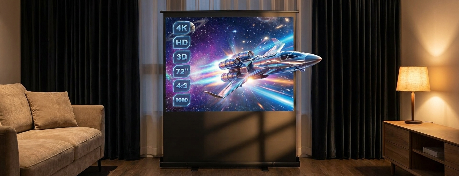 Leinwand für Projektor 147 × 109 cm