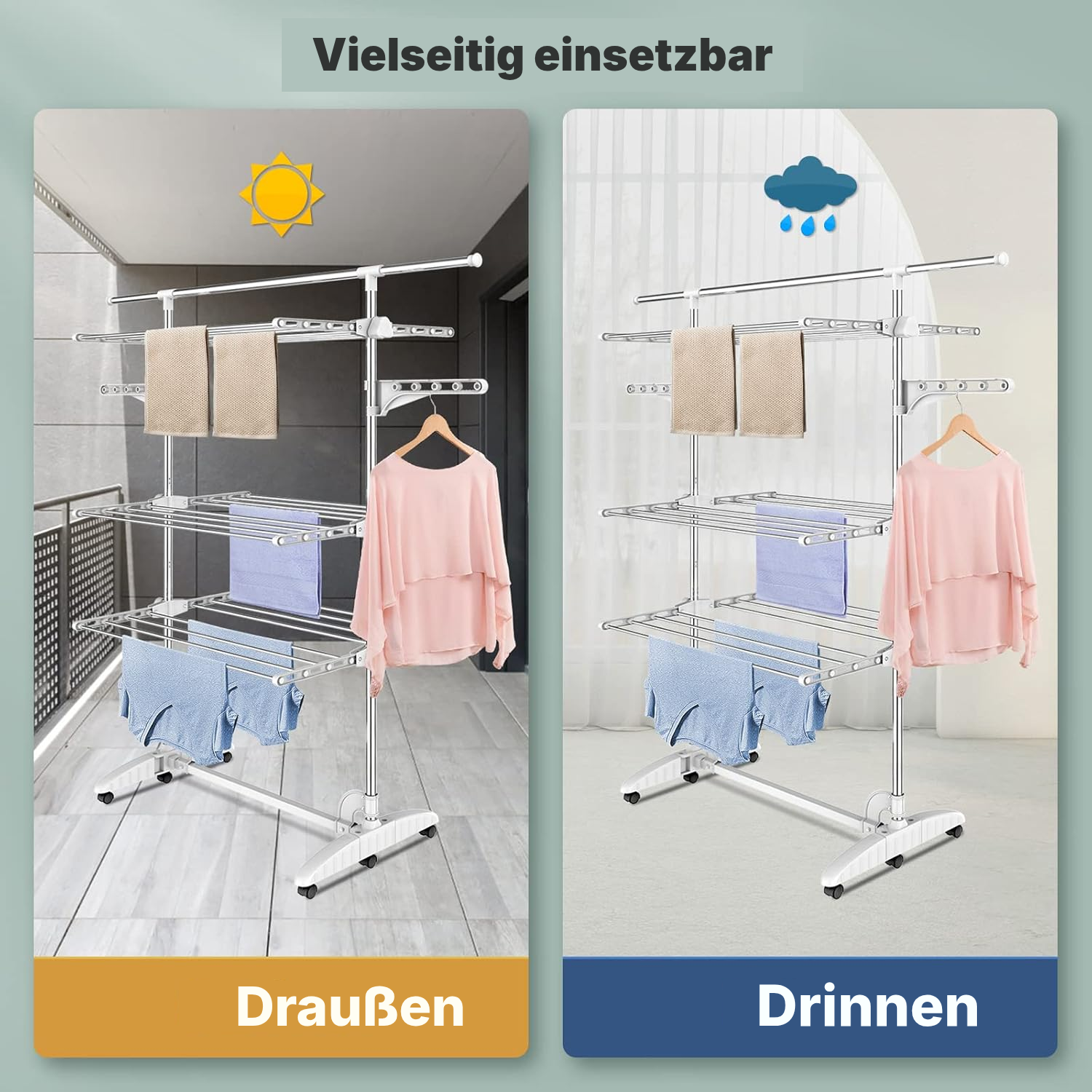 Wäschetrockner als Wäscheständer, 3 Ebenen — 7