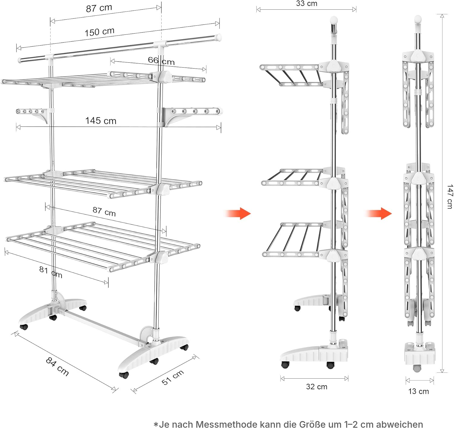 Wäschetrockner als Wäscheständer, 3 Ebenen — 8