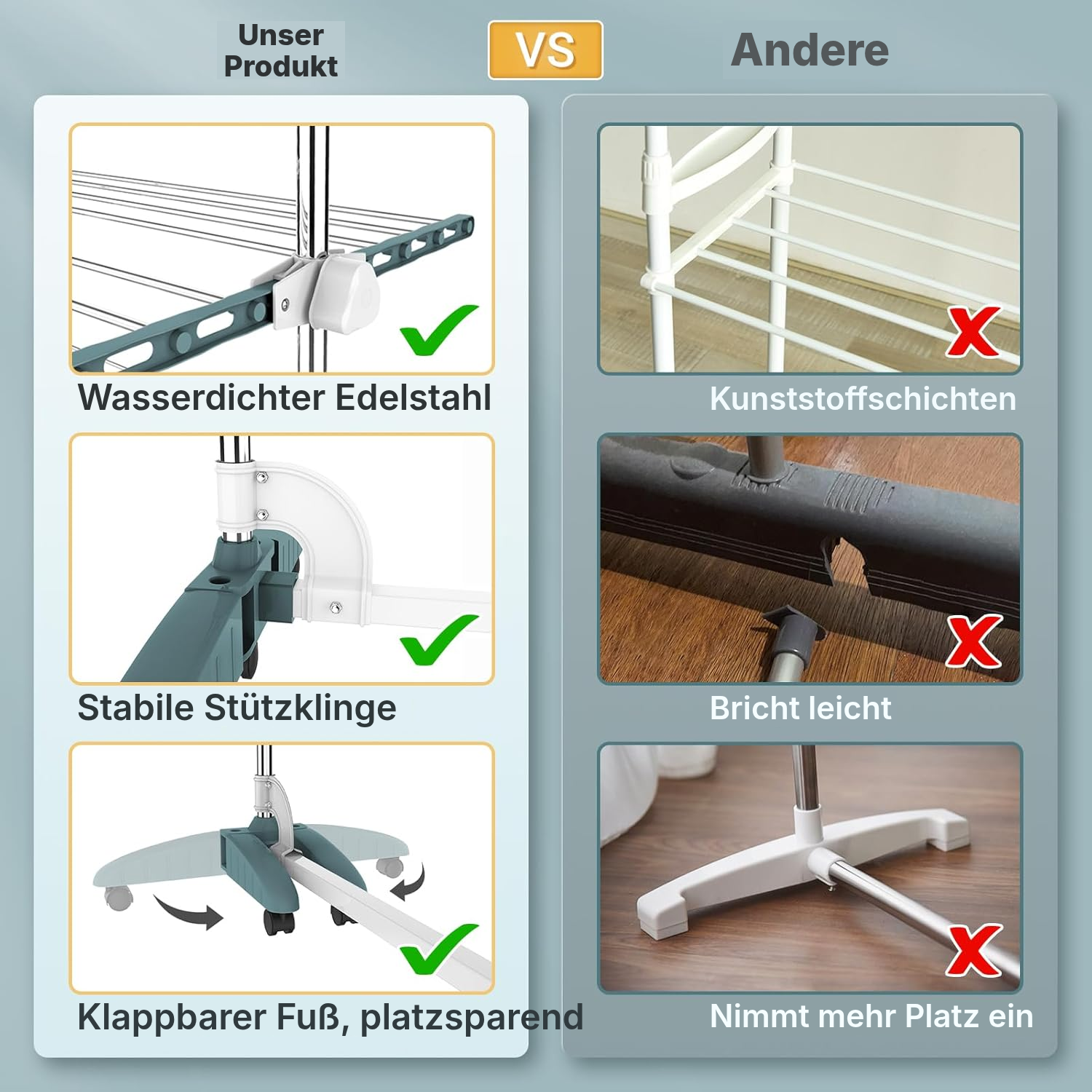 Ausziehbarer Wäscheständer, 4 Ebenen — 3