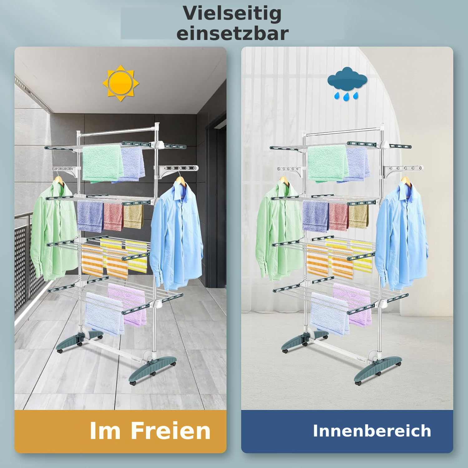 Ausziehbarer Wäscheständer, 4 Ebenen — 6
