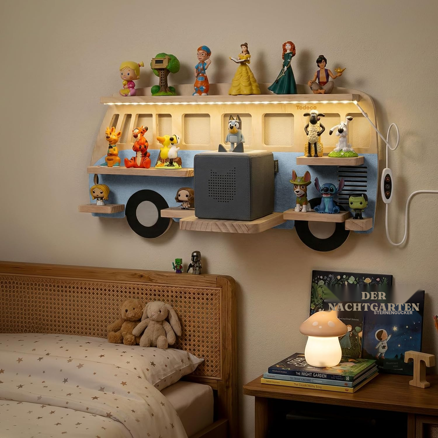 LED-Magnetregal für Toniebox/Tonies – blauer Bus, 62 cm — 7