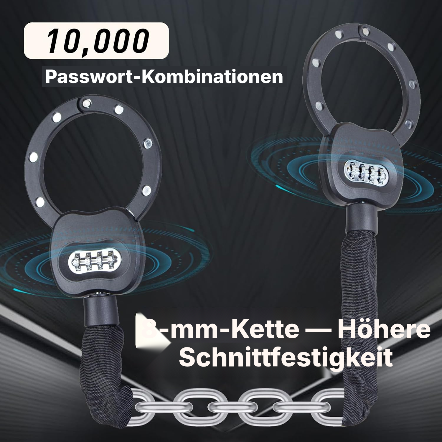 E Scooter Schloss mit Zahlencode – 30 cm — 3