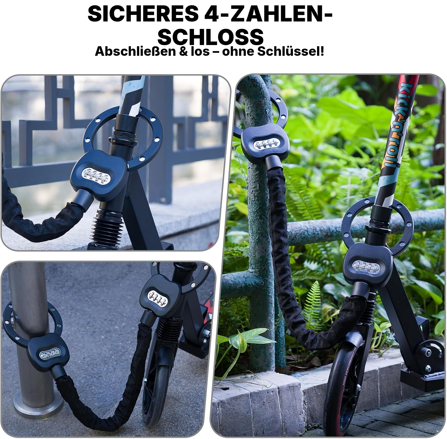 E Scooter Schloss mit Zahlencode – 30 cm — 7