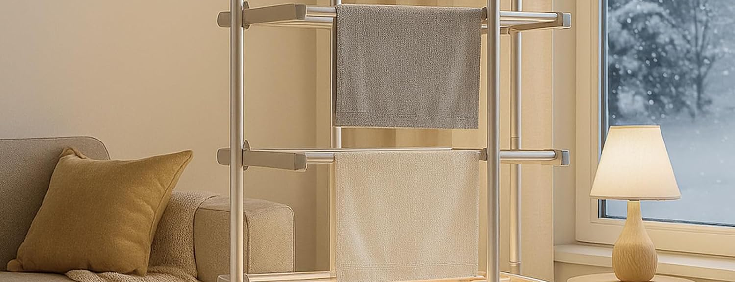 Airer Heater – White Folding Heated Airer