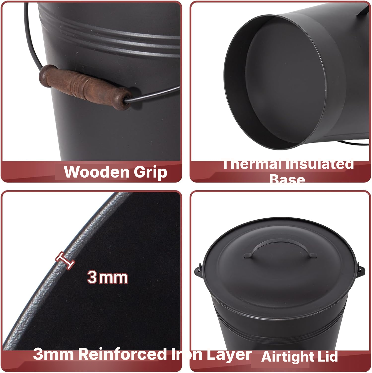 Compact Ash Pail for Fireplaces — 3