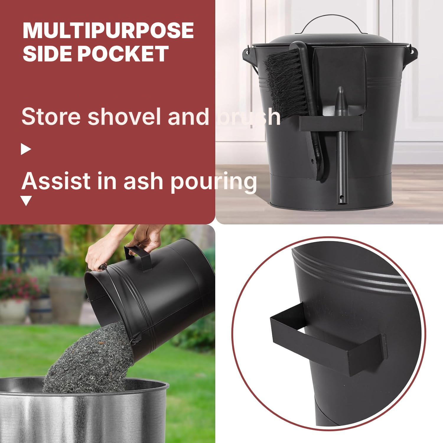 Compact Ash Pail for Fireplaces — 5