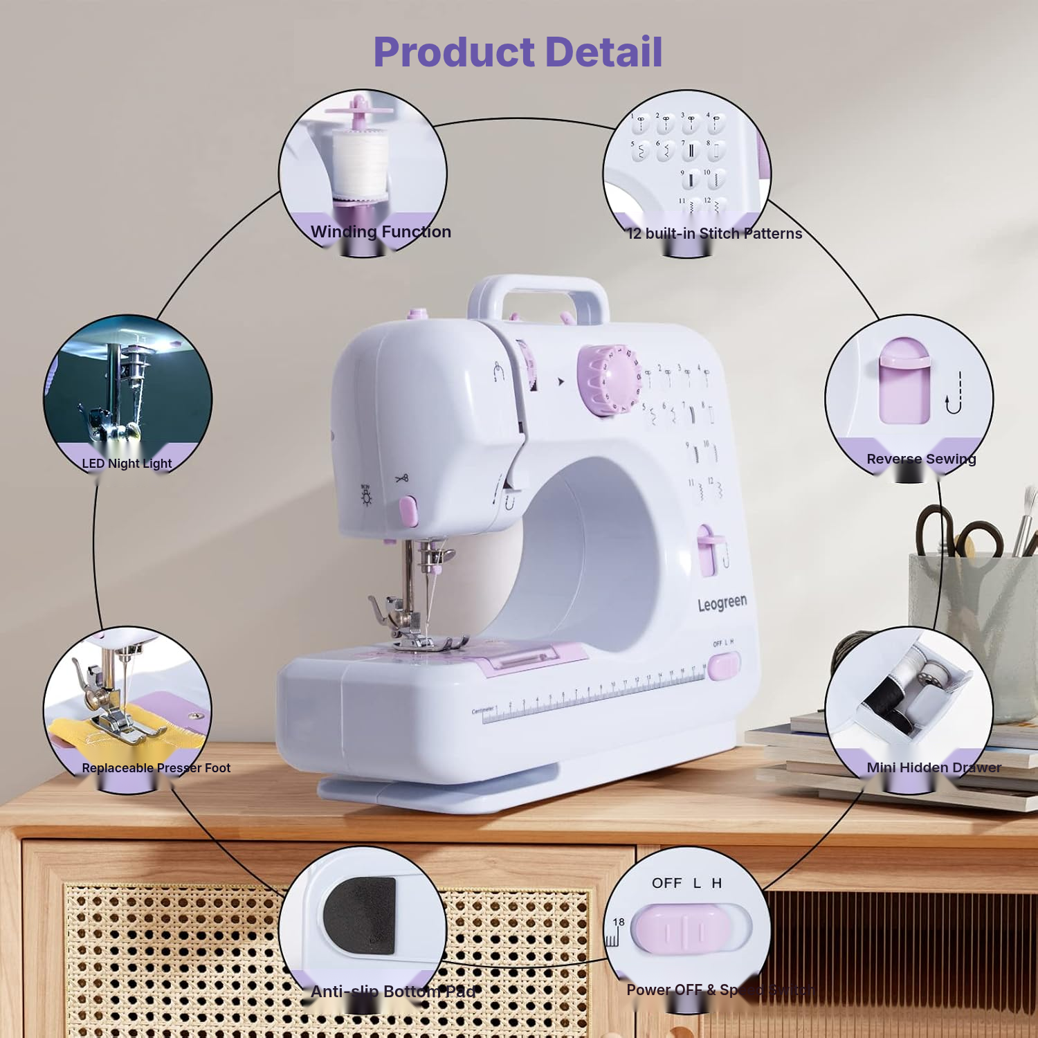 Beginner sewing machine – purple — 3
