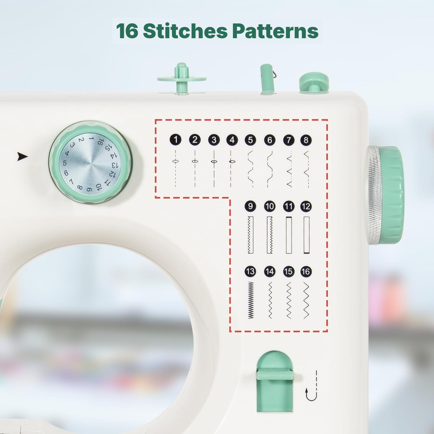 Compact Sewing Machine, 30 cm, 16 Stitches with Foot Pedal — 2