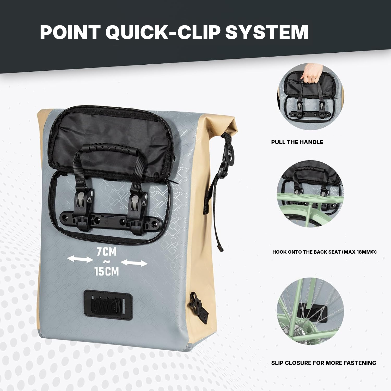 Waterproof Backpack Bike Pannier 3-in-1 — 4