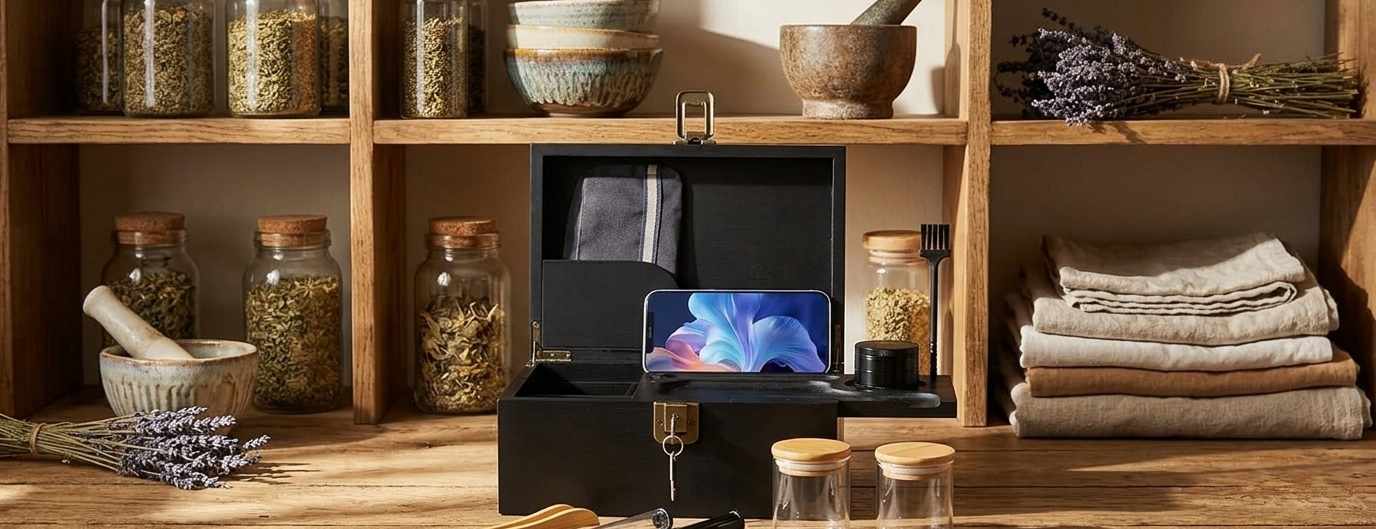 Food Containers for Storage: Black Bamboo Box