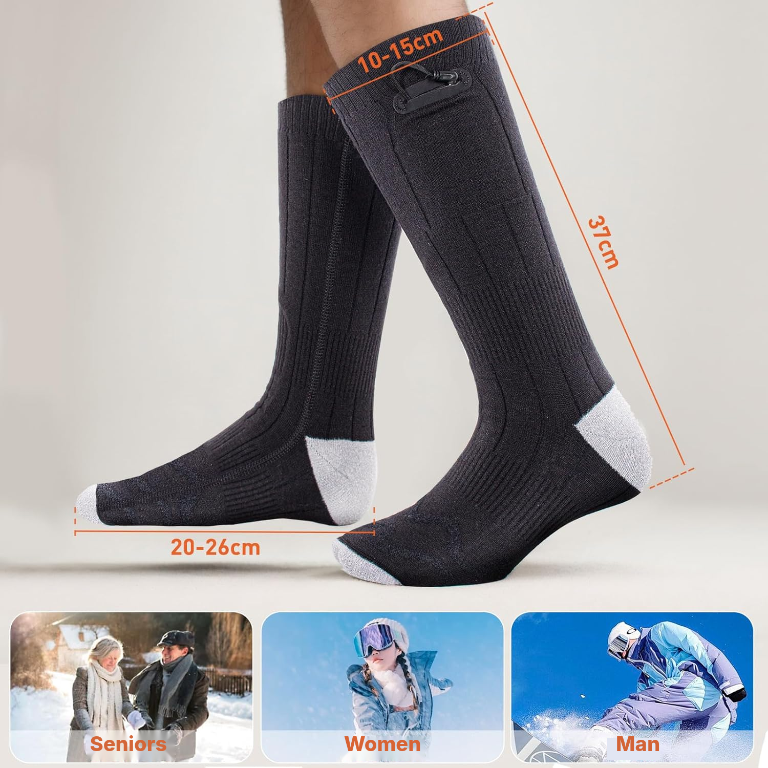 Black Heated Socks for Warm Feet — 2