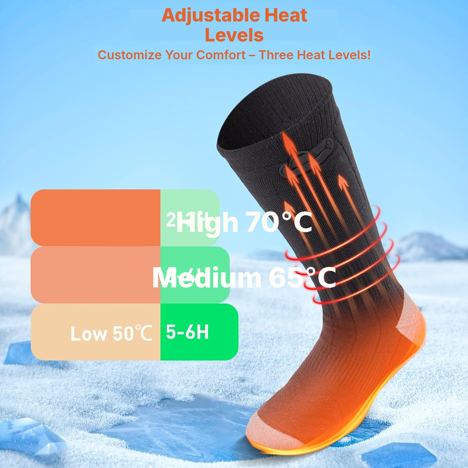Black Heated Socks for Warm Feet — 3