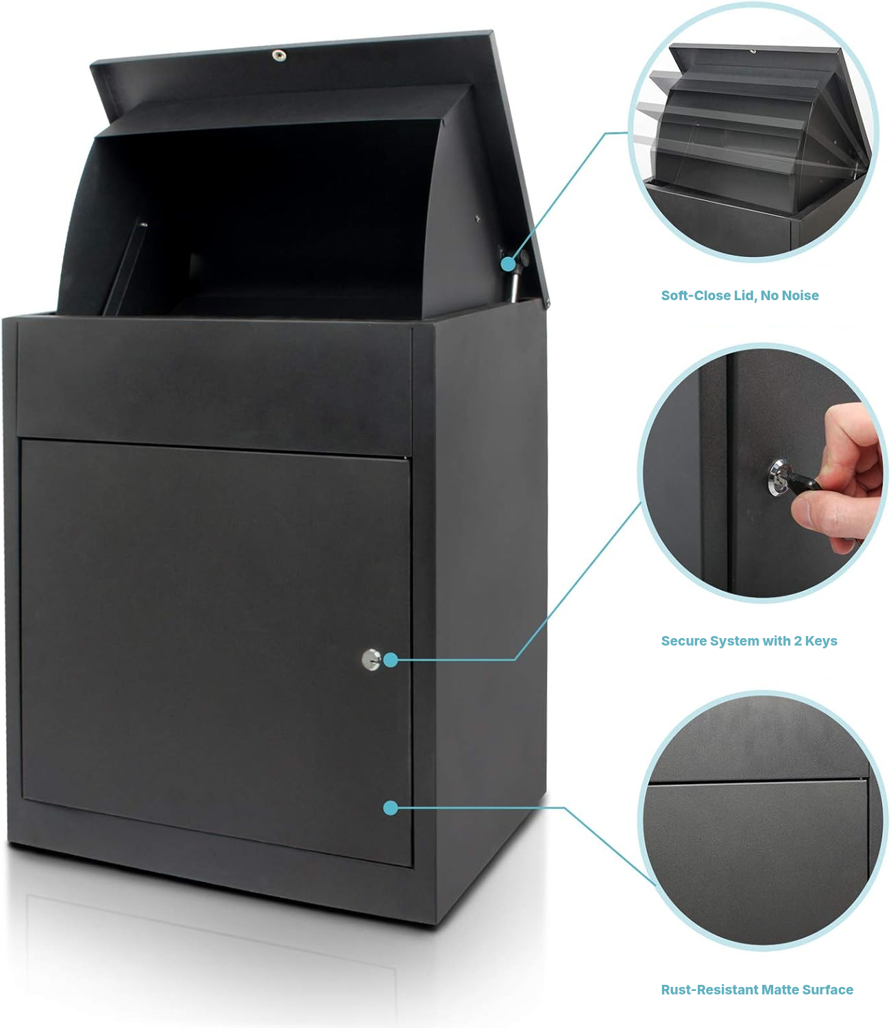 Black Post Box – Secure Parcel Storage — 2