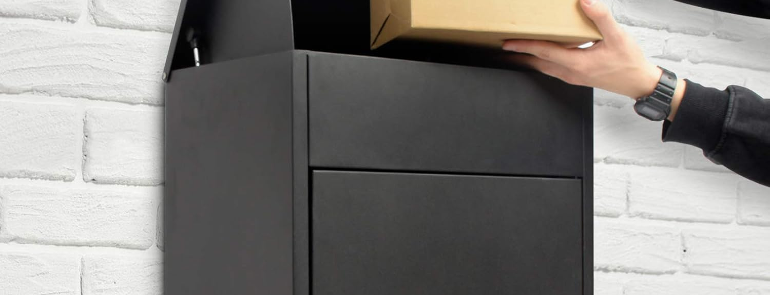 Black Post Box – Secure Parcel Storage