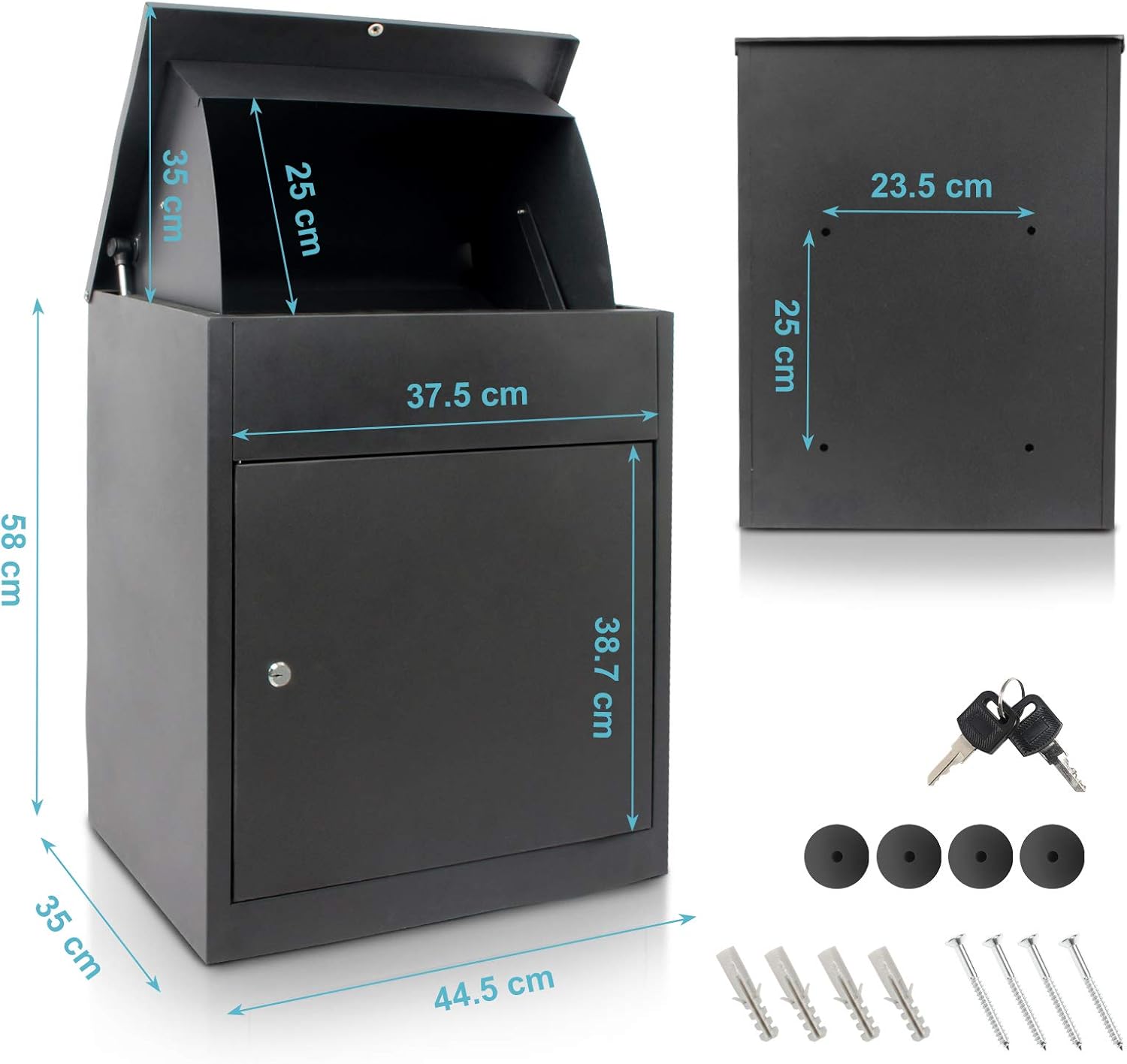 Black Post Box – Secure Parcel Storage — 5