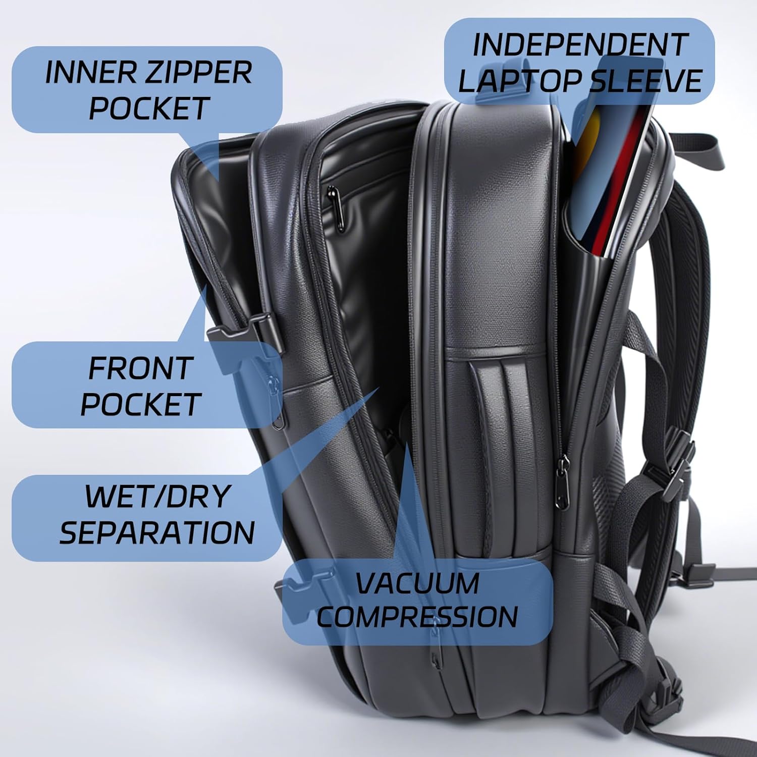 Black Vacuum Cabin Rucksack — Pack More — 3