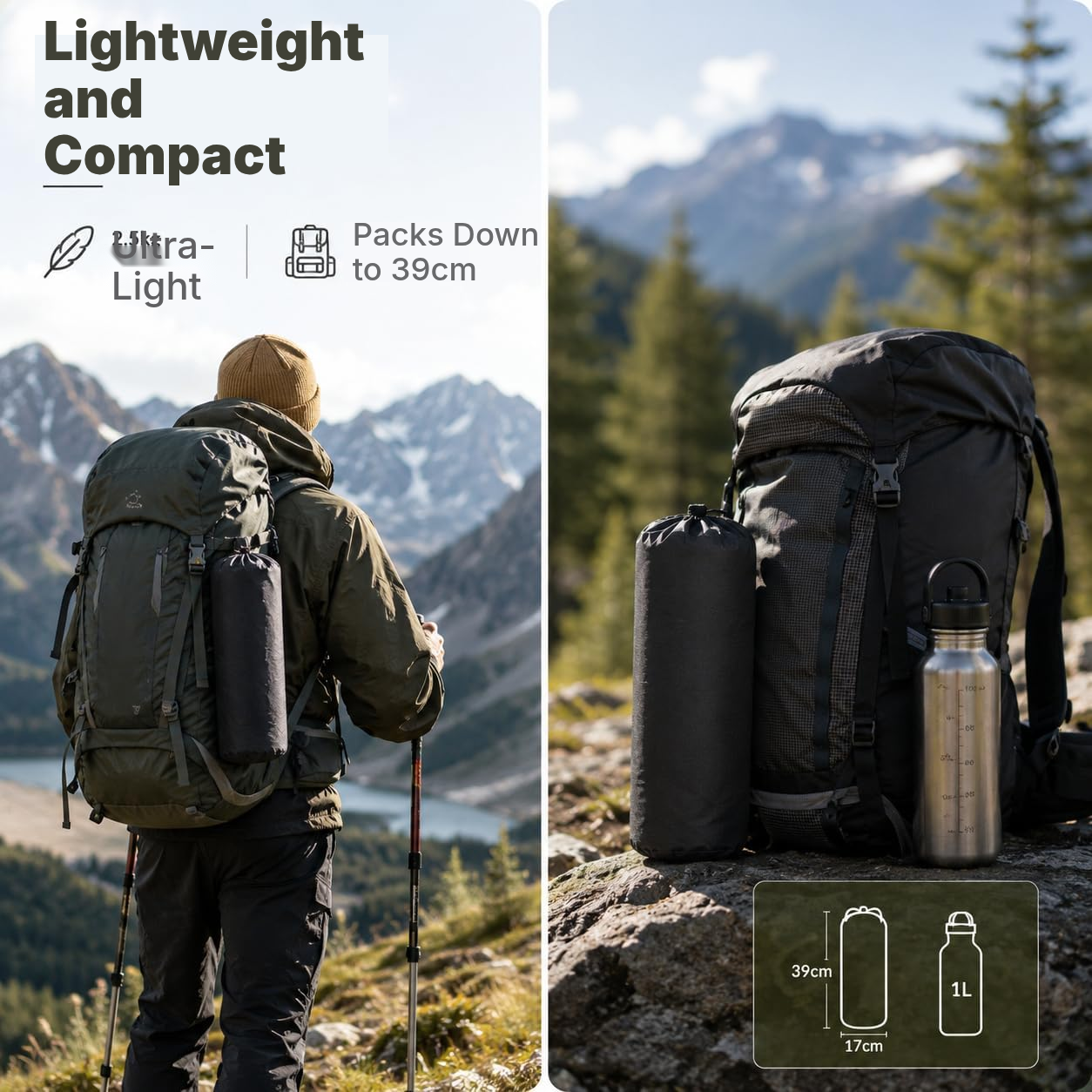 Black Camping Bed – 60/70 mm Tube — 3