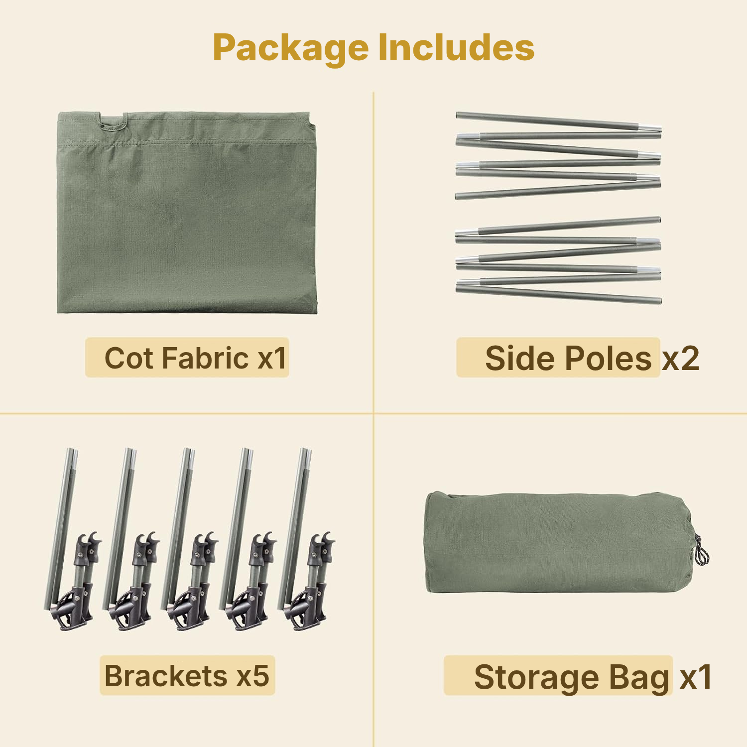 Camping Mattress Alternative – Olive Cot — 5