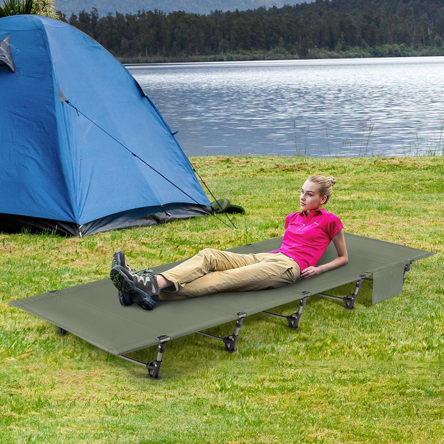 Camping Mattress Alternative – Olive Cot — 7