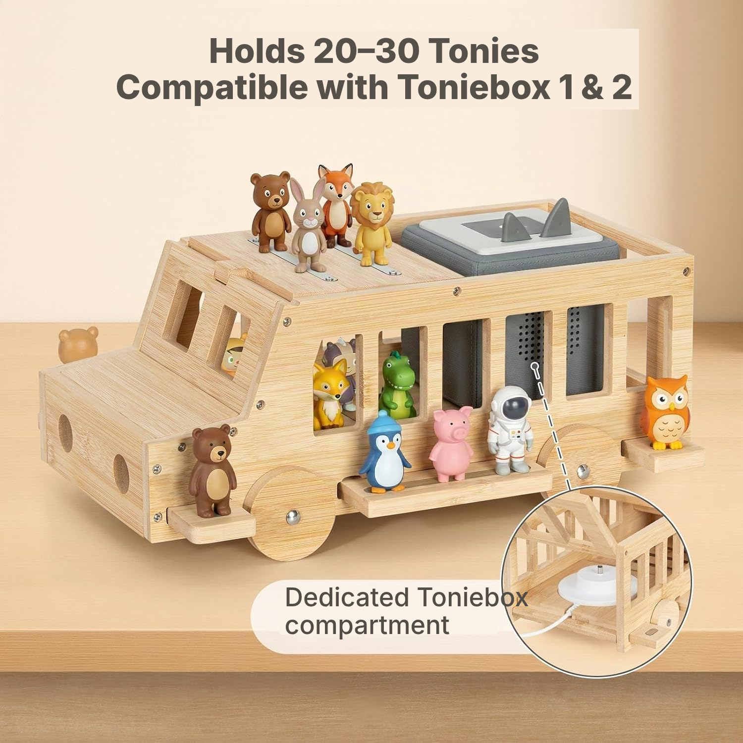 Toniebox/Tonies Magnetic Shelf – 3D Bamboo Bus, 36 cm — 3