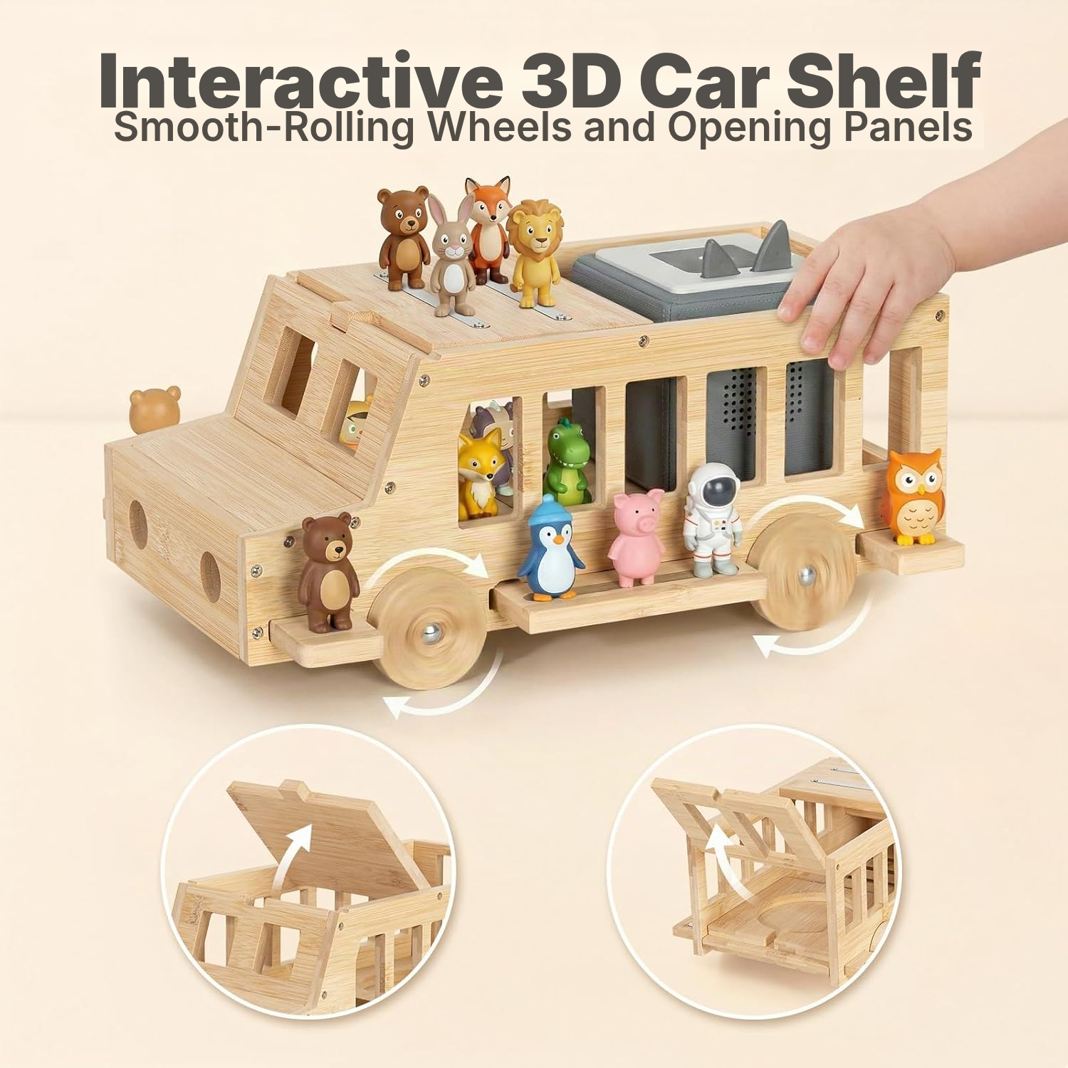 Toniebox/Tonies Magnetic Shelf – 3D Bamboo Bus, 36 cm — 5