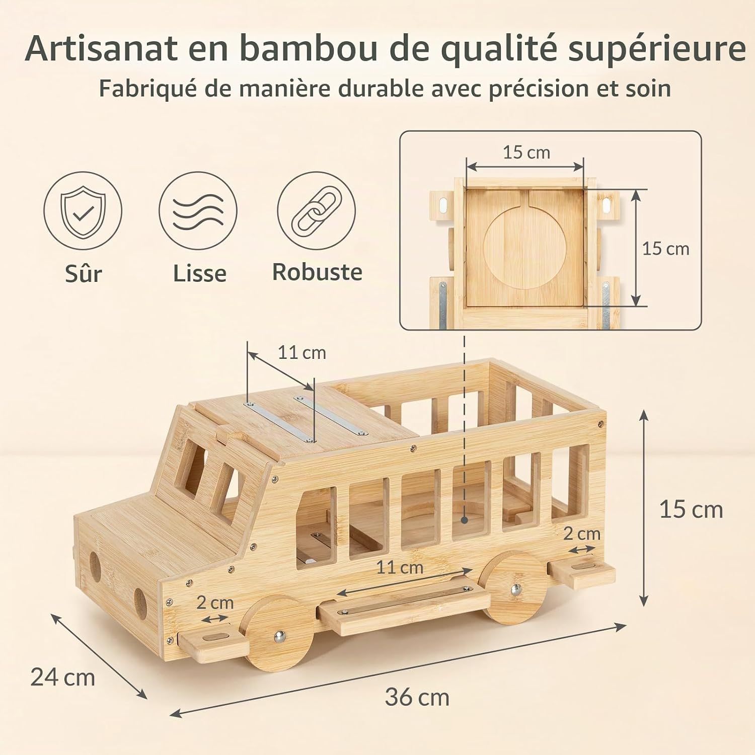 Toniebox/Tonies Magnetic Shelf – 3D Bamboo Bus, 36 cm — 2