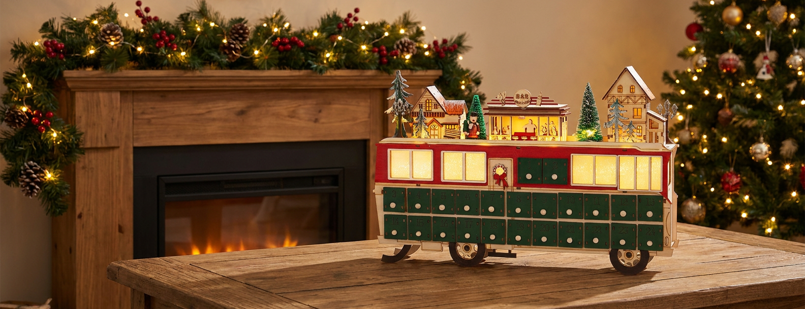 Wooden Christmas Countdown Advent Calendar