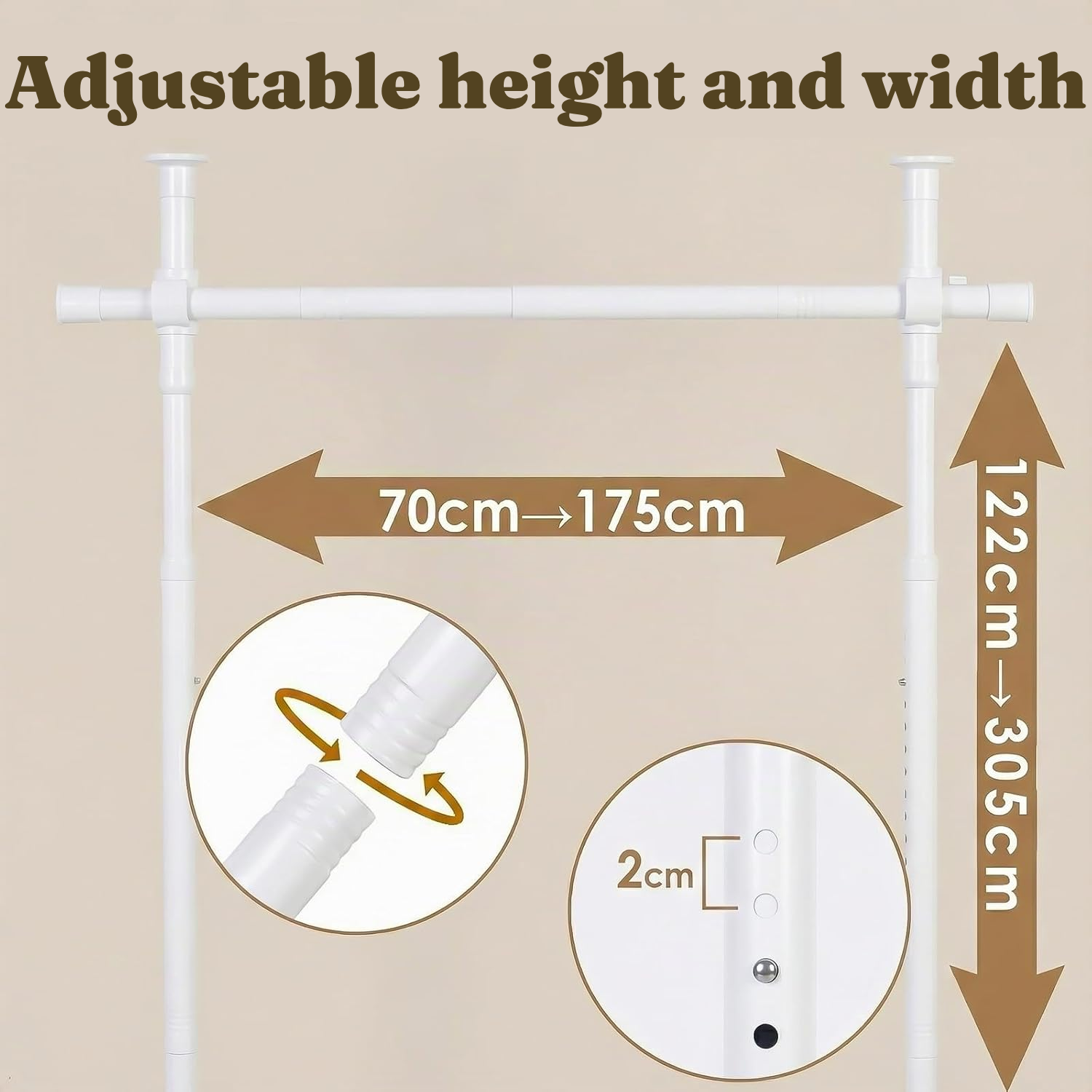 Curtain Rail Tension Rod – No Drilling — 2