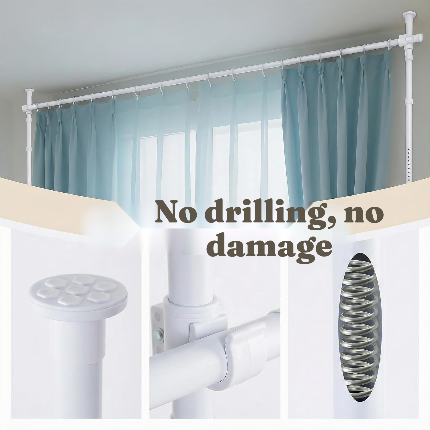 Curtain Rail Tension Rod – No Drilling — 3