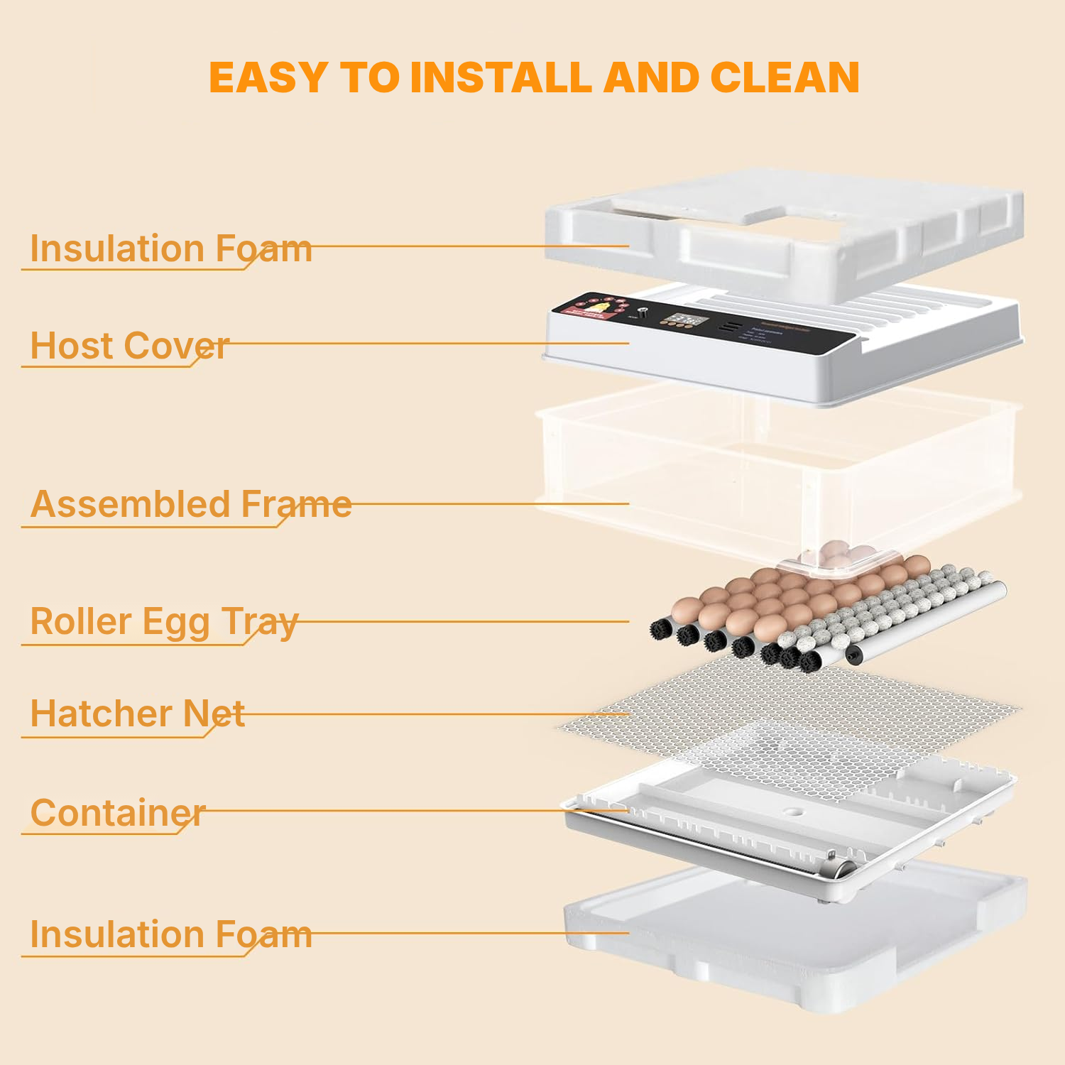 48-Egg Automatic Egg Incubator, 40 cm — 6
