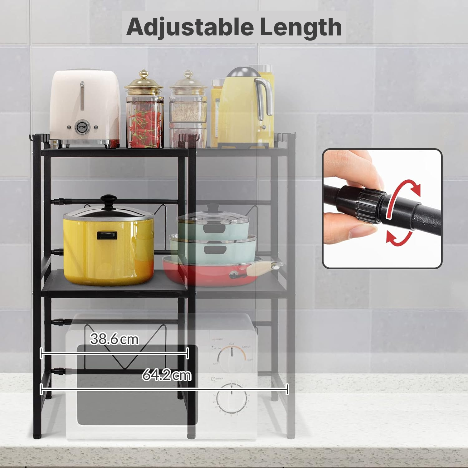 Kitchen Cupboard Units – Black Expandable Storage — 2