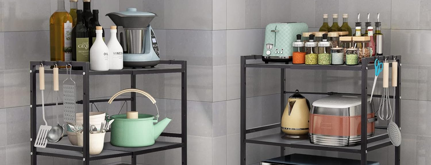 Kitchen Cupboard Units – Black Expandable Storage