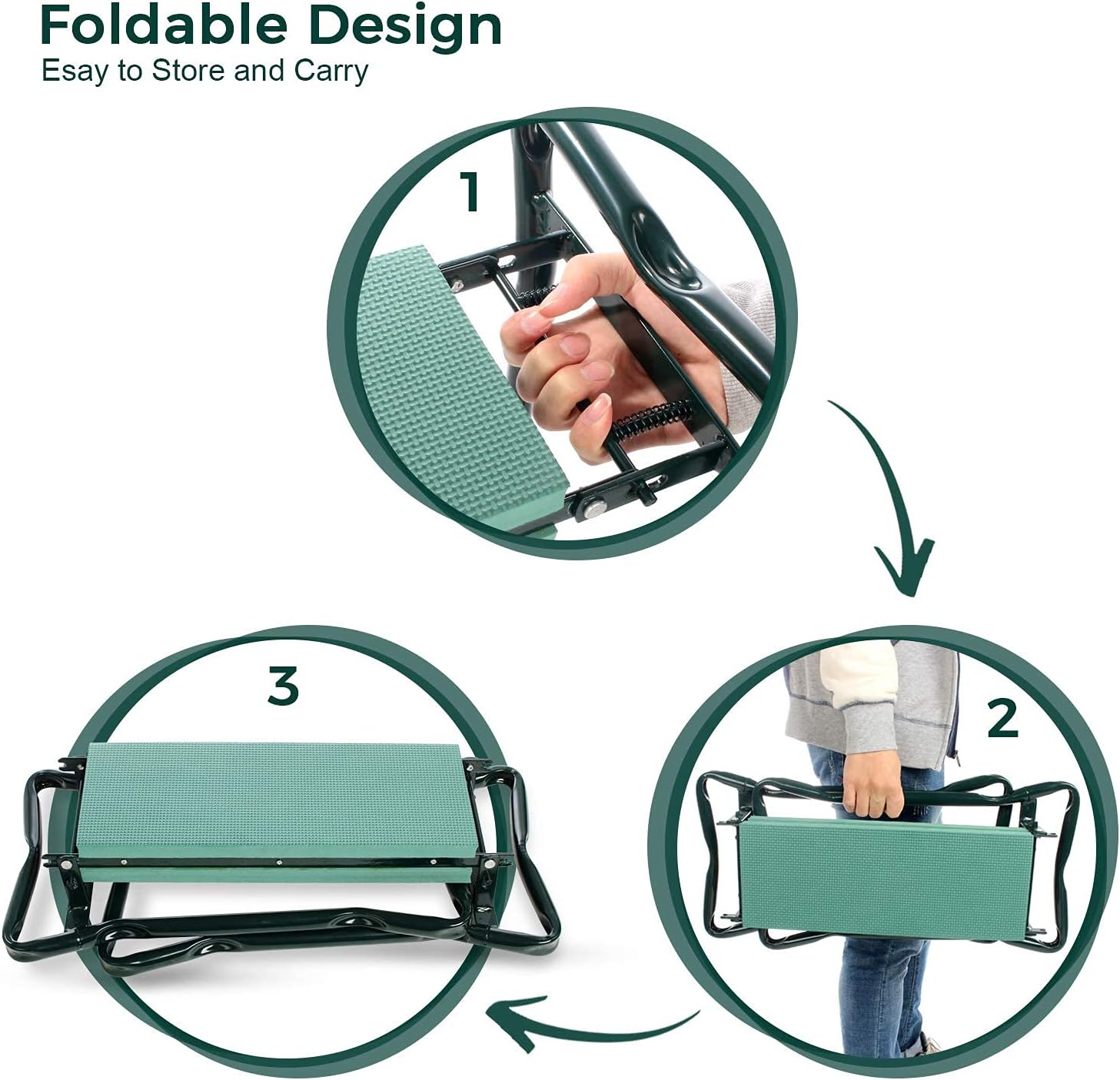 Kneeling Pad Garden Bench – 2-in-1 Comfort — 4