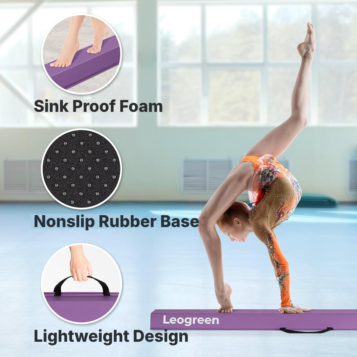 Purple Folding Gymnastics Beam 270 cm — 2