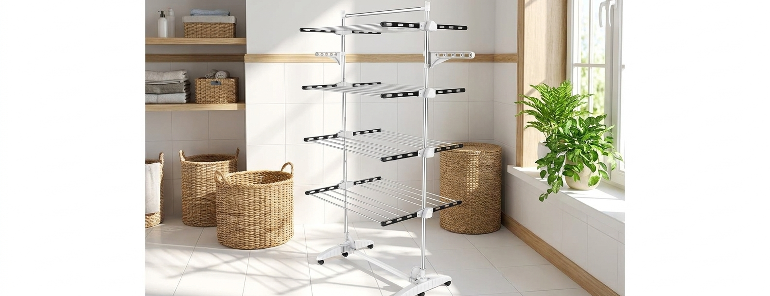 Clothes Drying Rack – 4-Tier Black