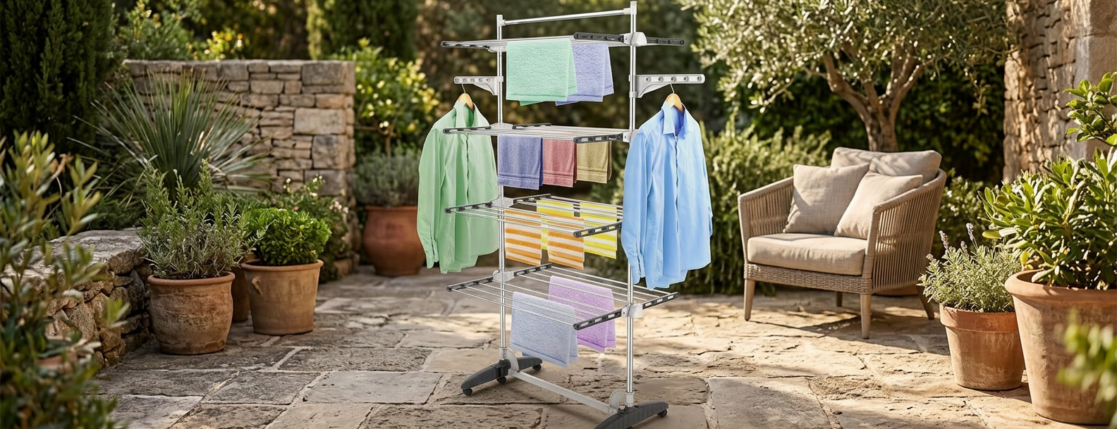 4-Tier Clothes Airer Rack – Foldable