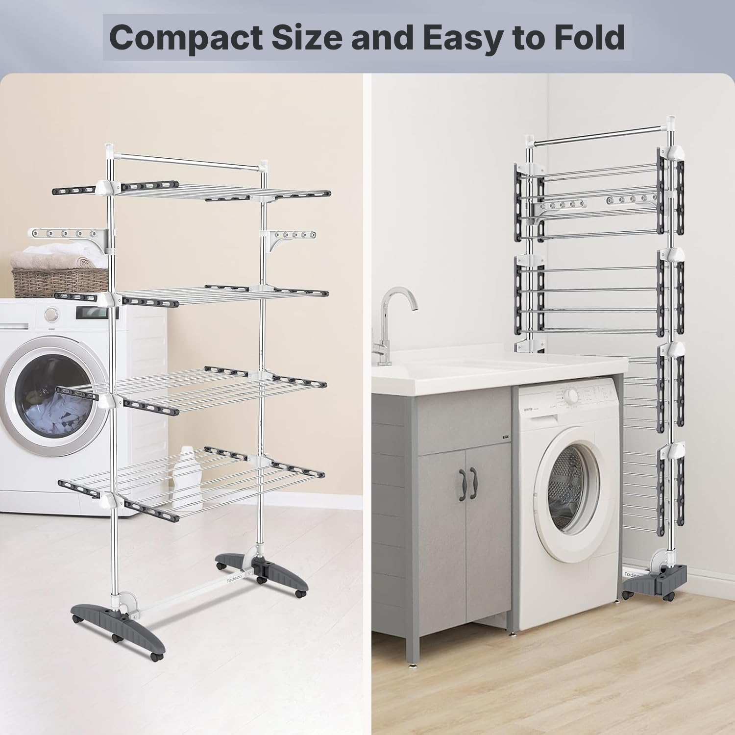 4-Tier Clothes Airer Rack – Foldable — 5