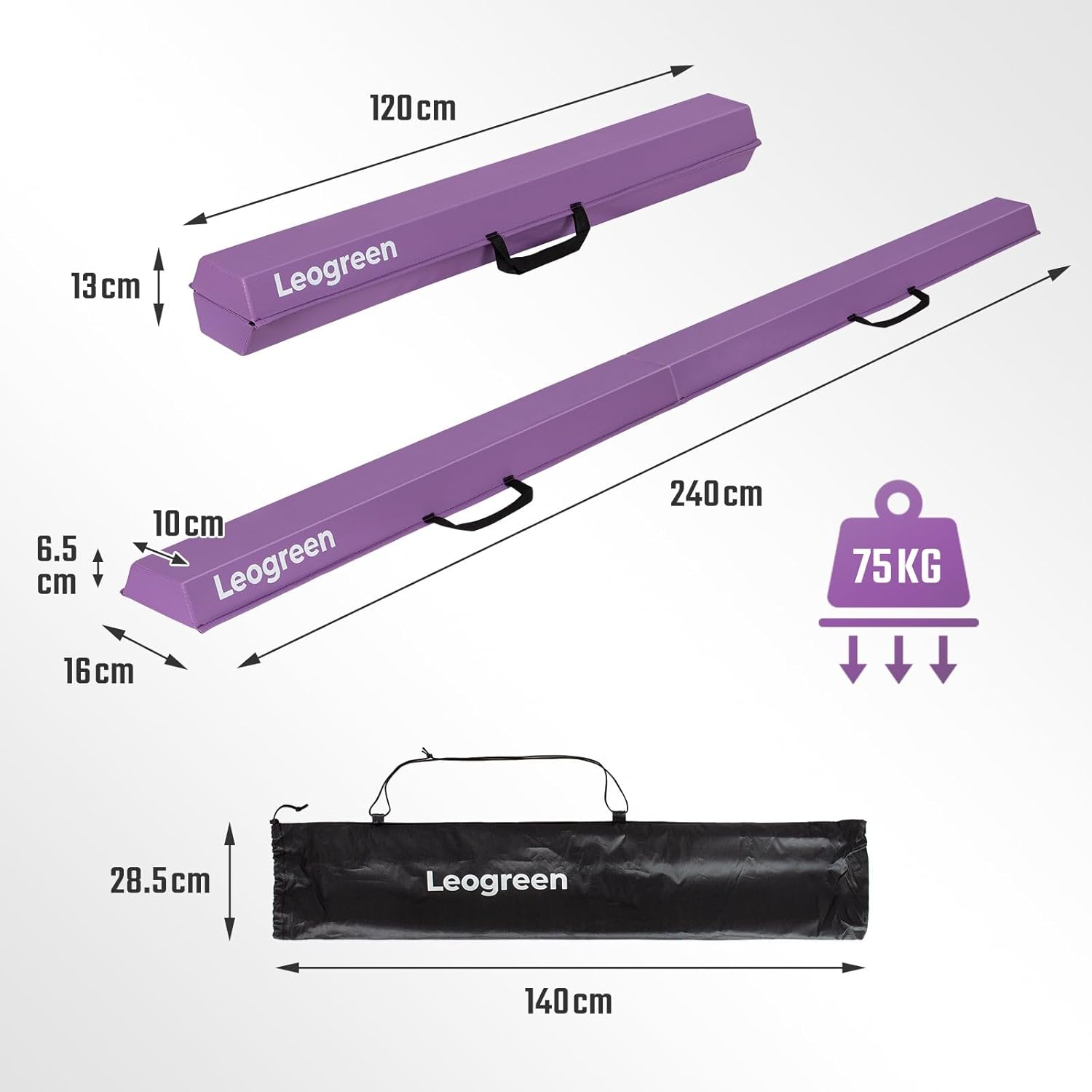 Gymnastics Equipment: Purple Balance Beam — 2