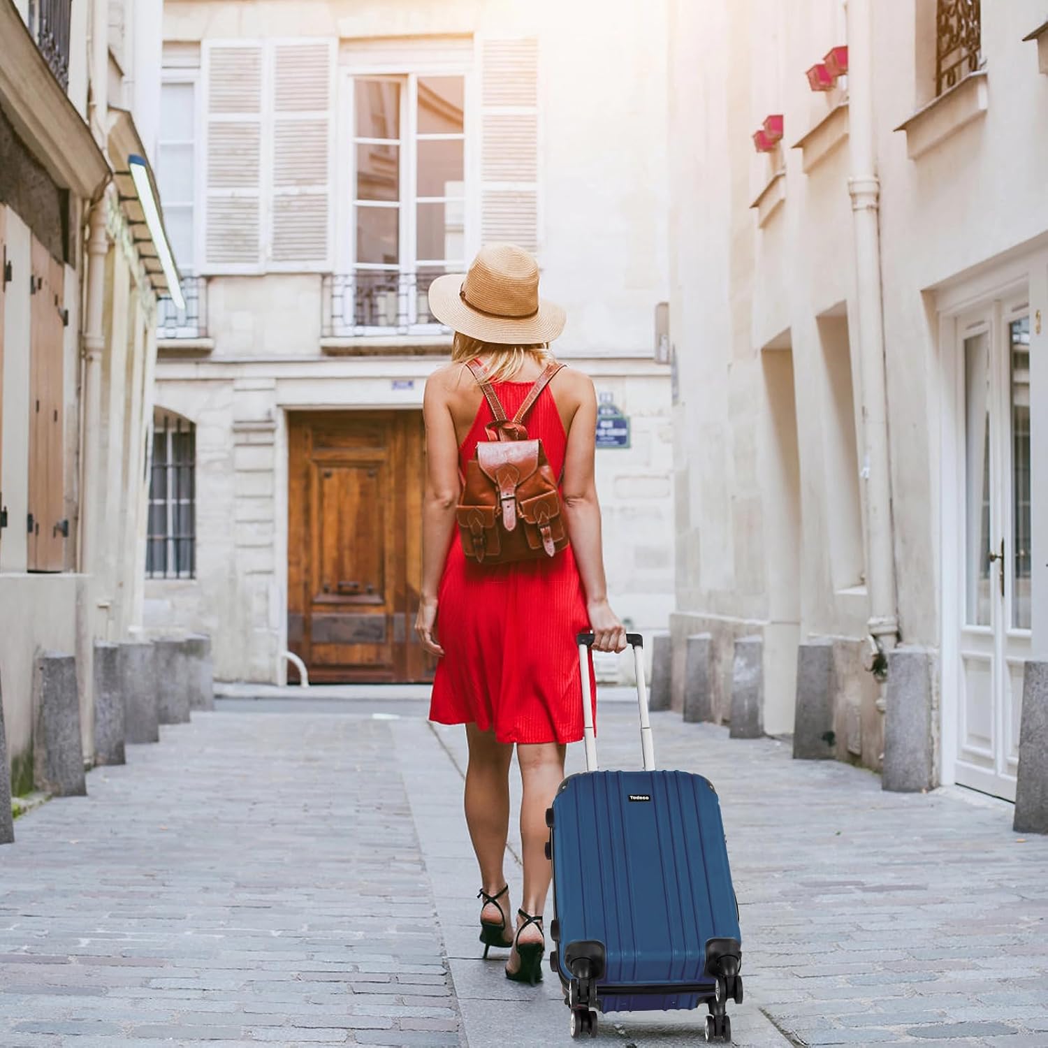 Dark blue hard-shell cabin suitcase — 7