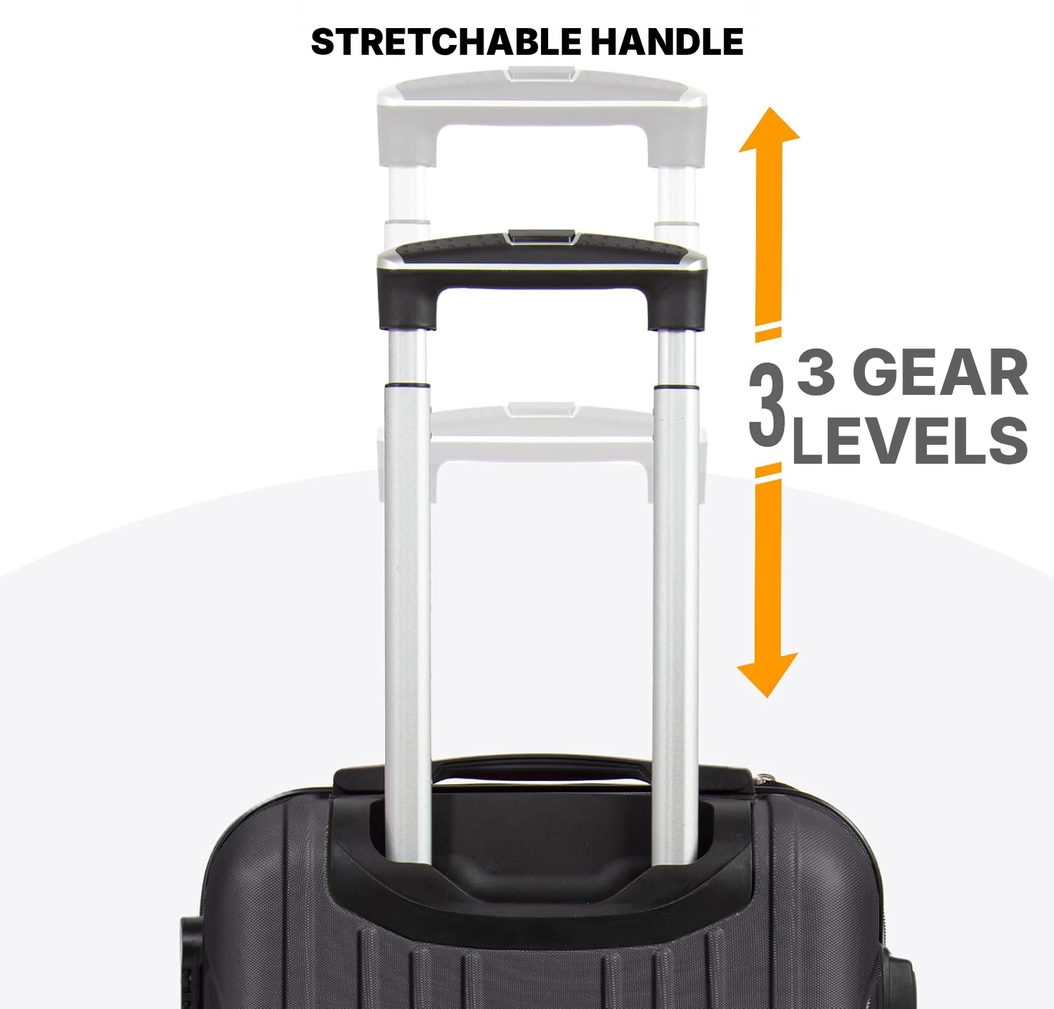 Dark Grey ABS Suitcase, 4 Wheels, 55 × 35 × 22 cm — 6