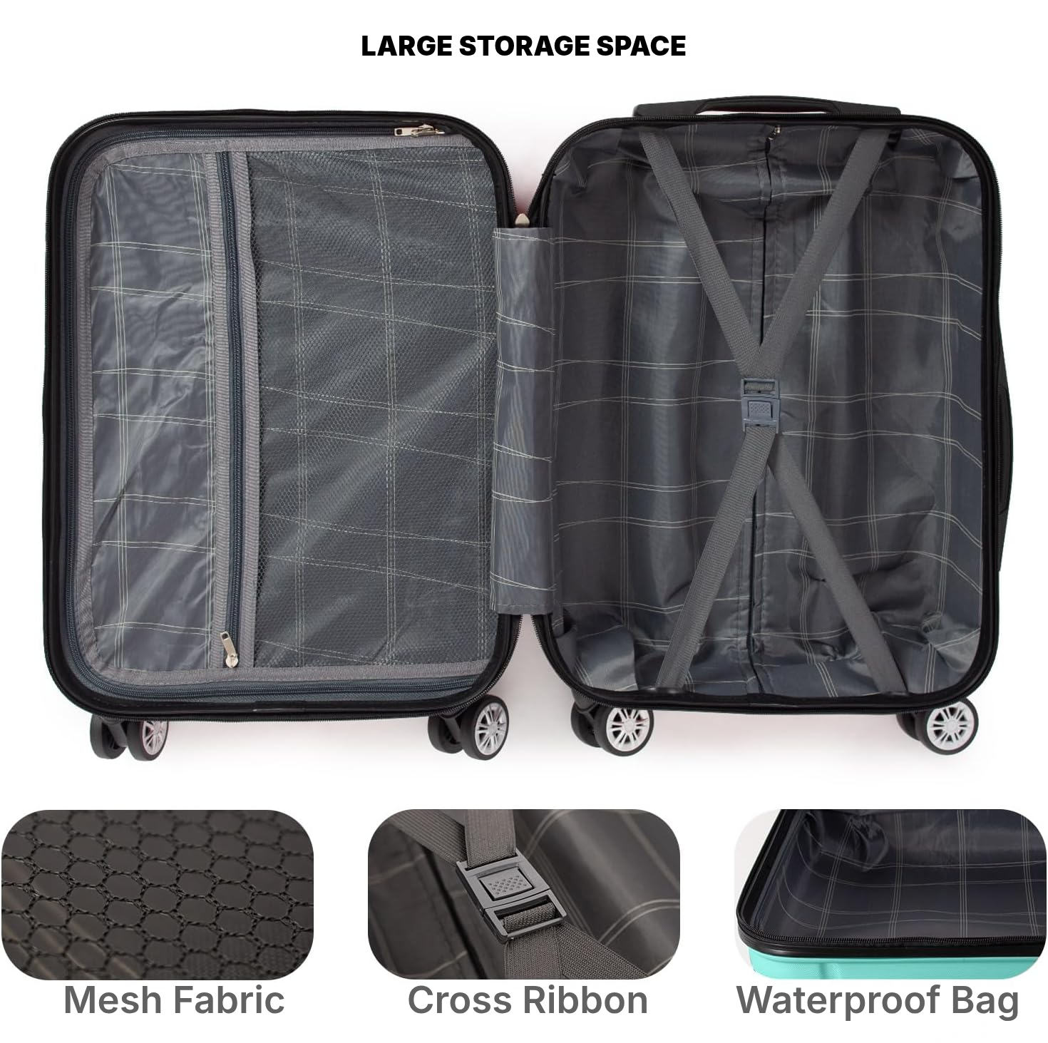 Green hard case suitcase 63 × 44 × 25 cm — 2