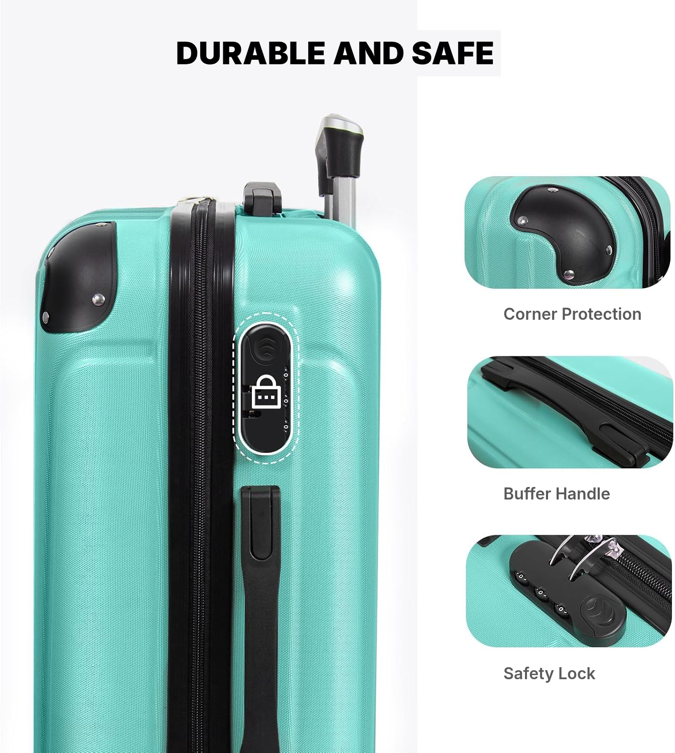 Green hard case suitcase 63 × 44 × 25 cm — 3