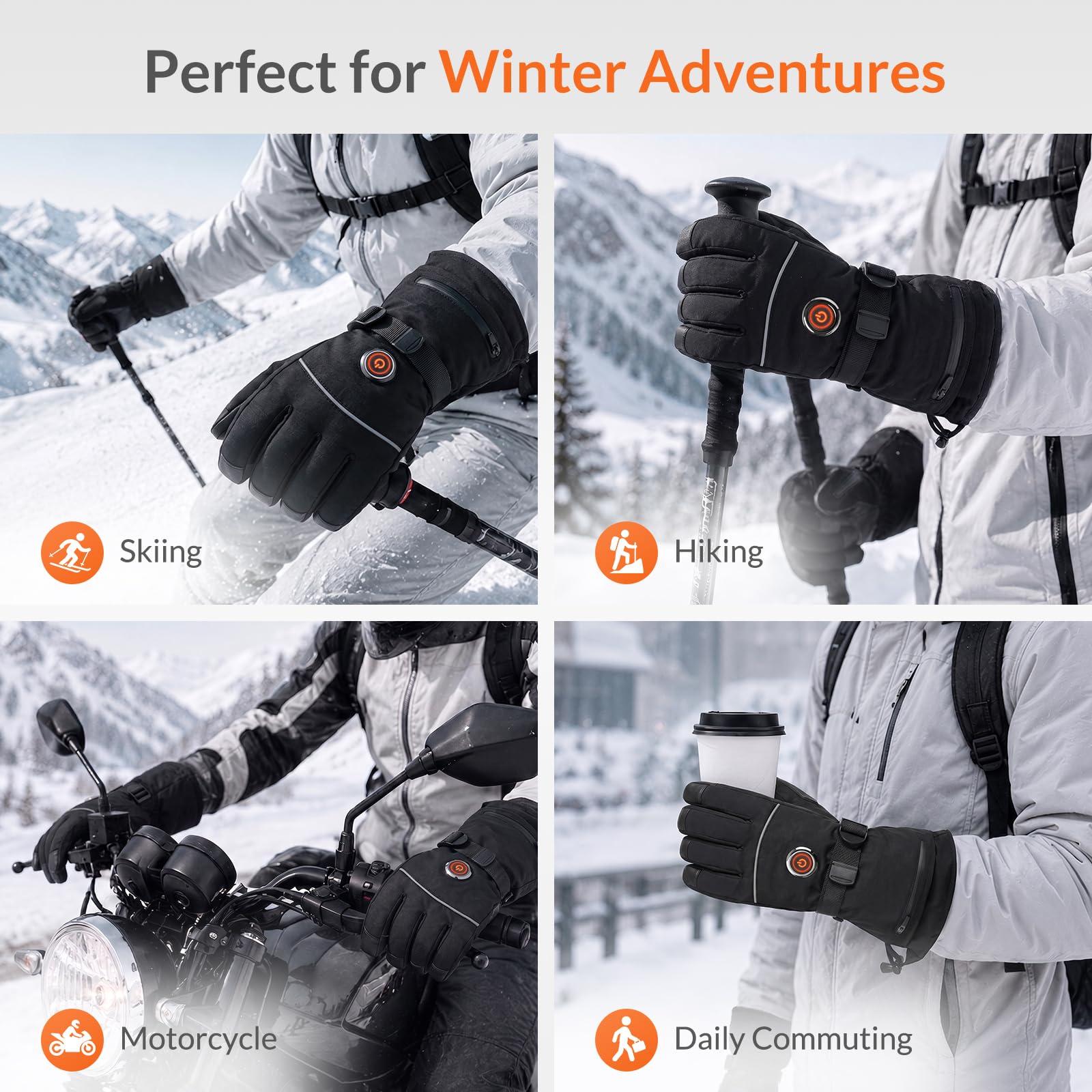 Waterproof Heated Motorcycle Gloves — 4